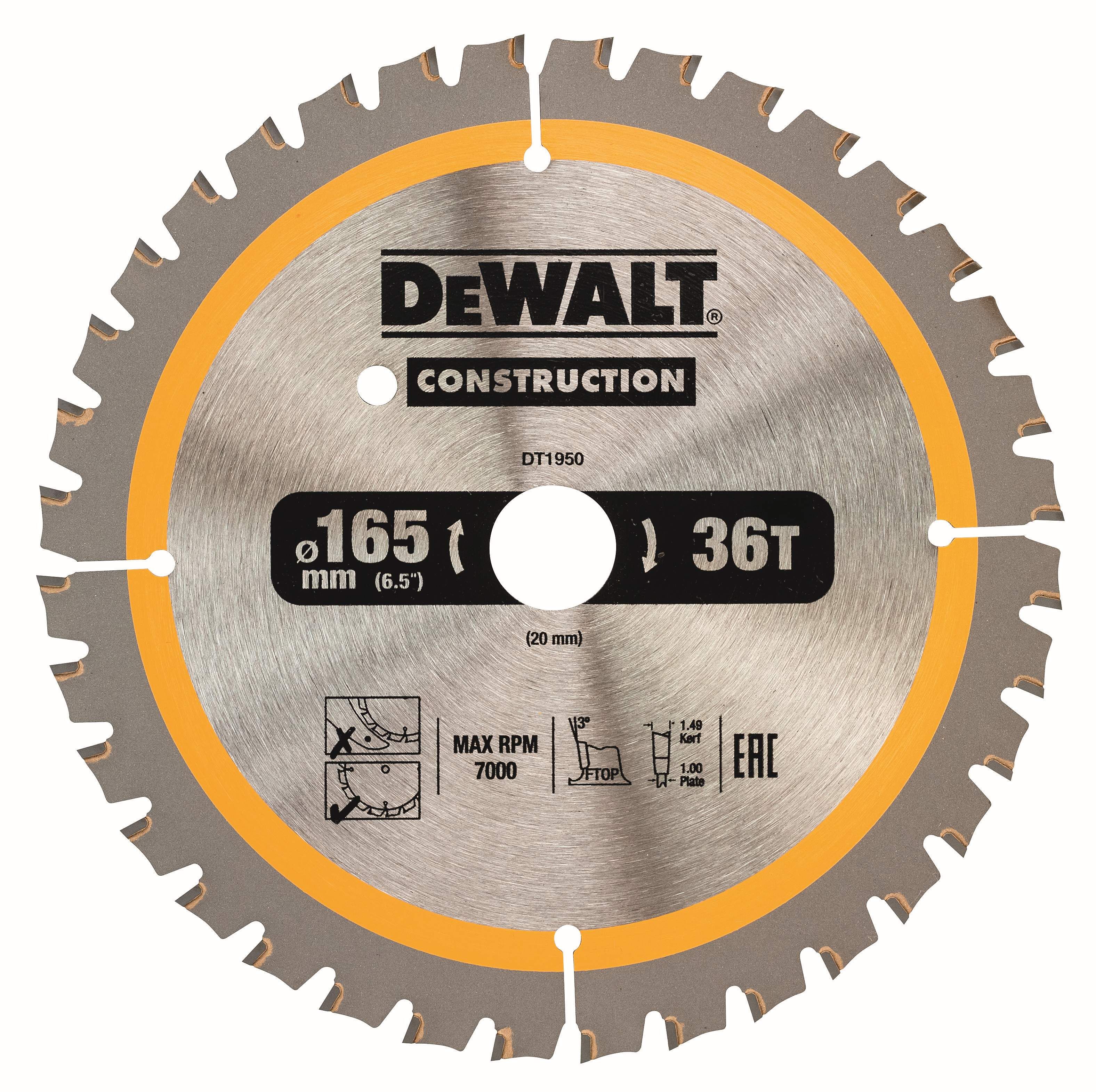DeWALT Kreissägeblatt für Akku Handkreissägen 165/20mm 40WZ Produktbild DeWALT Kreissägeblatt für Akku Handkreissägen 165/20mm 40WZ
