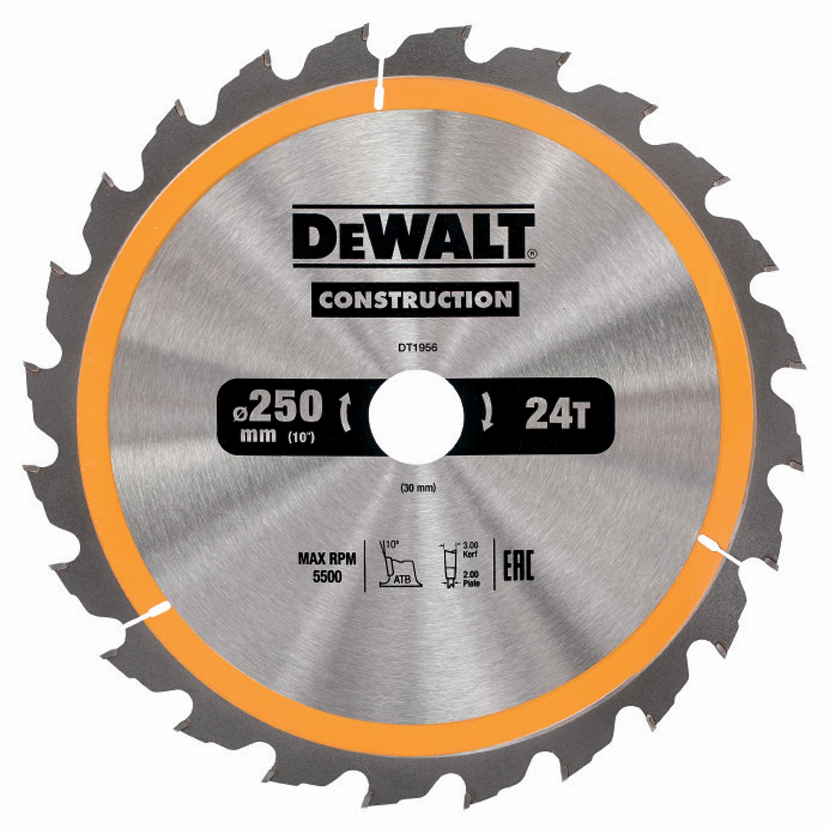 DeWALT Kreissägeblatt für stationäre Sägen 250/30mm 24WZ Produktbild DeWALT Kreissägeblatt für stationäre Sägen 250/30mm 24WZ