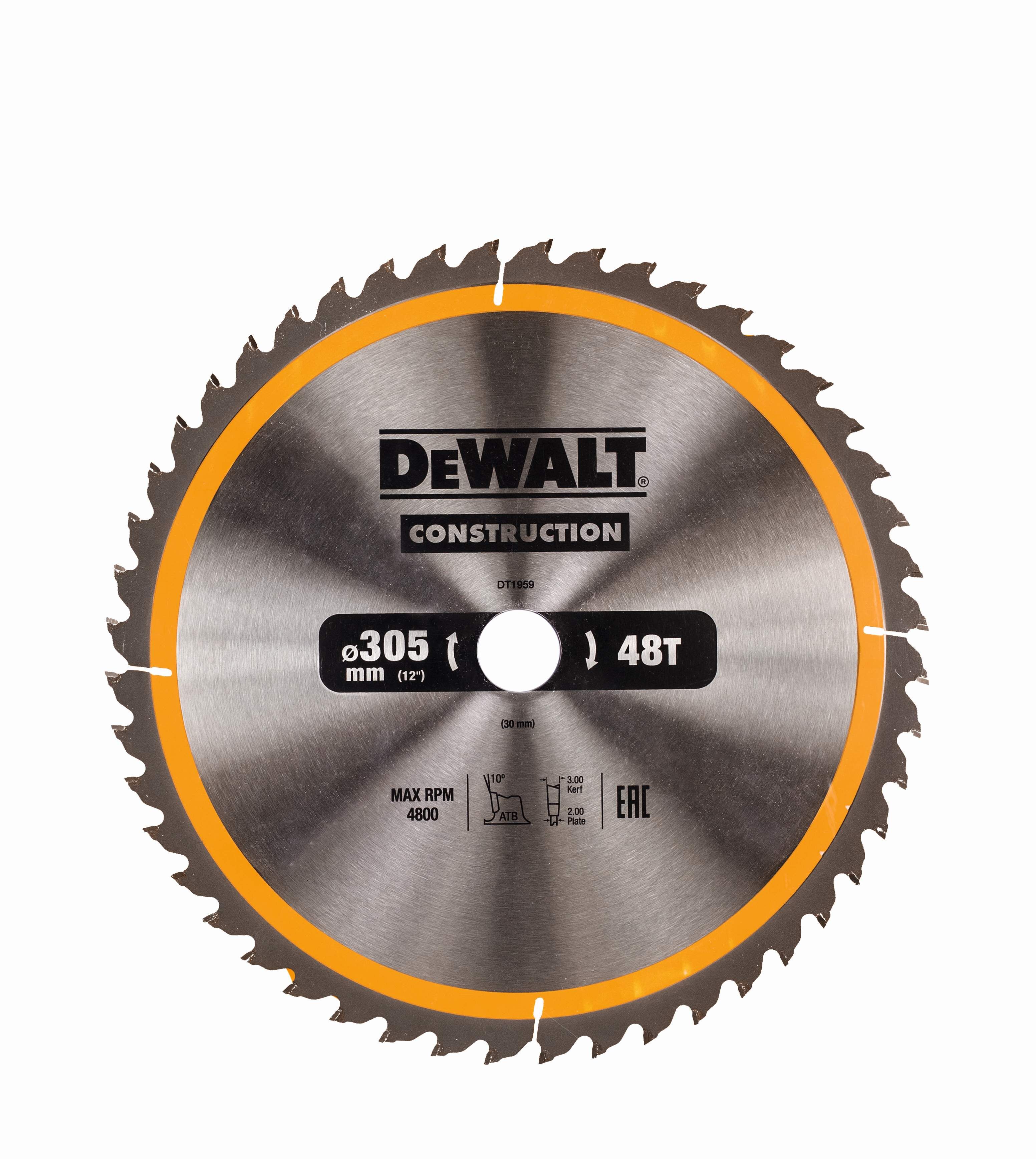 DeWALT Kreissägeblatt für stationäre Sägen 305/30mm 48WZ Produktbild DeWALT Kreissägeblatt für stationäre Sägen 305/30mm 48WZ