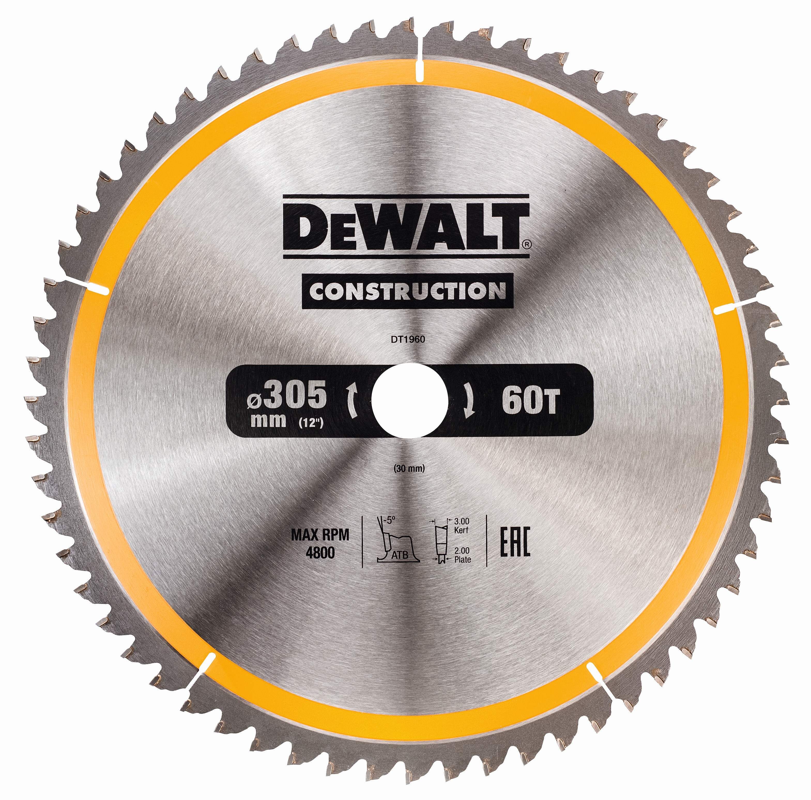 DeWALT Kreissägeblatt 305/30mm 60WZ Produktbild DeWALT Kreissägeblatt 305/30mm 60WZ