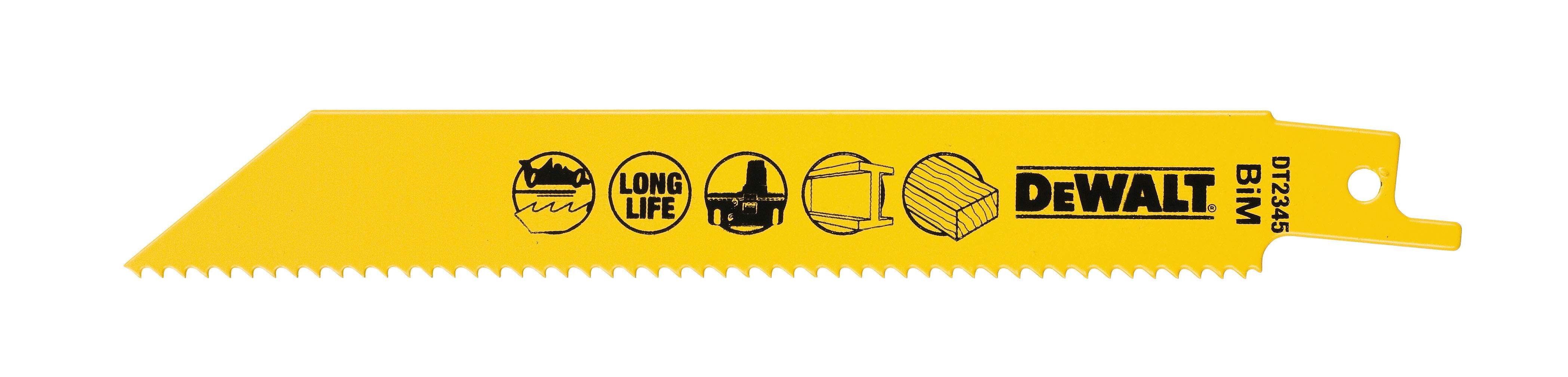 DeWALT Säbelsägeblatt BIM Uni 152 x 2.5mm 5 Stück Produktbild DeWALT Säbelsägeblatt BIM Uni 152 x 2.5mm 5 Stück