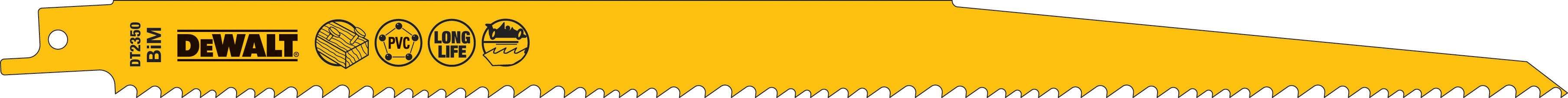 DeWALT Säbelsägeblatt BIM Holz 305mm 5Stk Produktbild DeWALT Säbelsägeblatt BIM Holz 305mm 5Stk