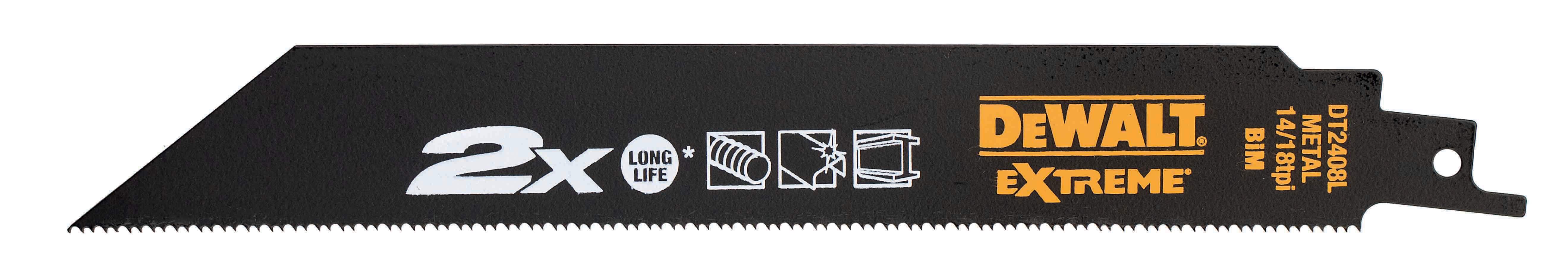 DeWALT Säbelsägeblatt BIM Metall 203 x 1.8-1.4mm 5 Stück Produktbild DeWALT Säbelsägeblatt BIM Metall 203 x 1.8-1.4mm 5 Stück