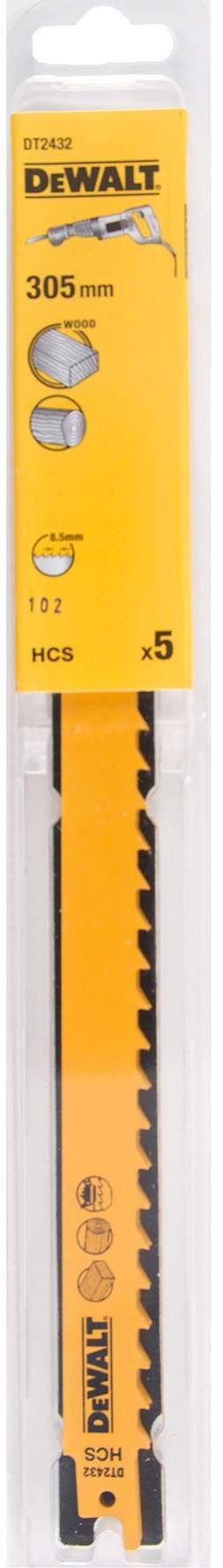 DeWALT Säbelsägeblatt HCS Holz 305x8.5mm 5 Stück Produktbild DeWALT Säbelsägeblatt HCS Holz 305x8.5mm 5 Stück