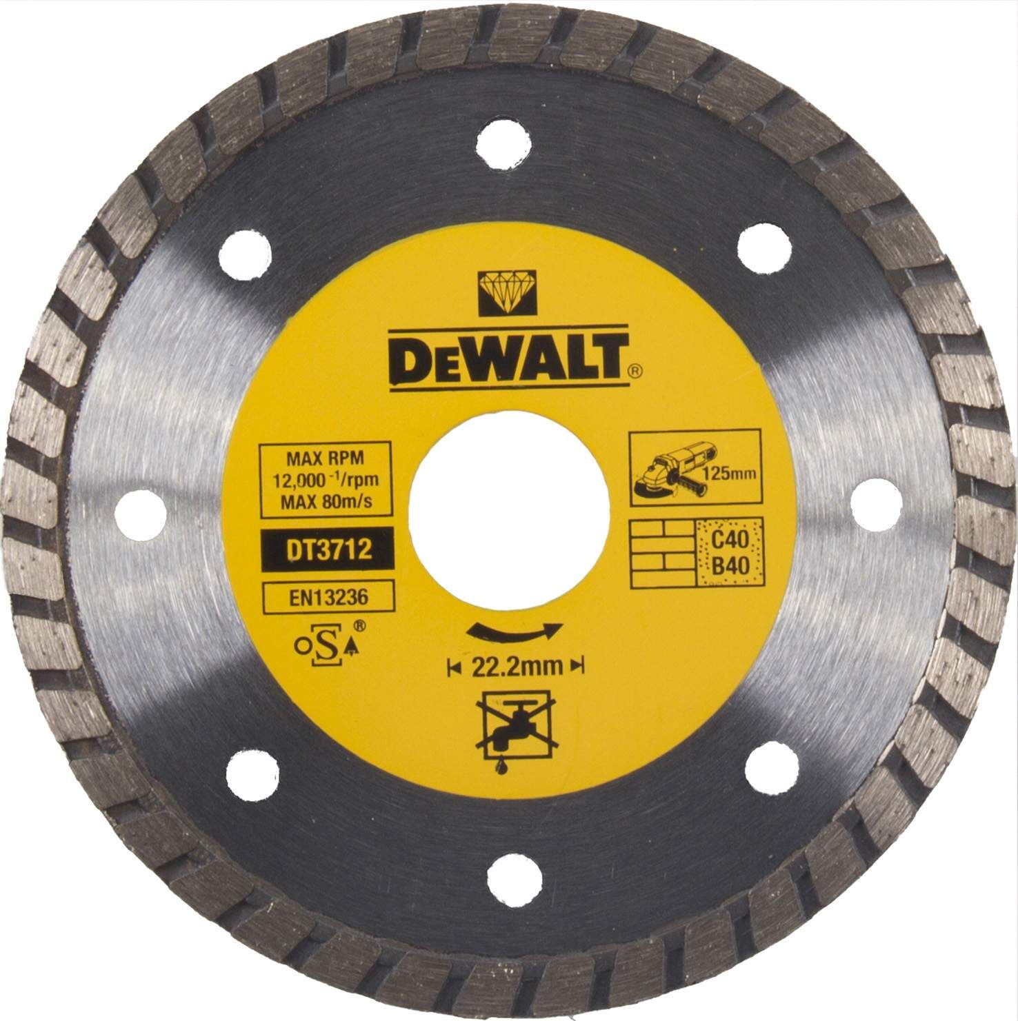 DeWALT Diamanttrennscheibe Eco1 Turbo 125mm Produktbild DeWALT Diamanttrennscheibe Eco1 Turbo 125mm