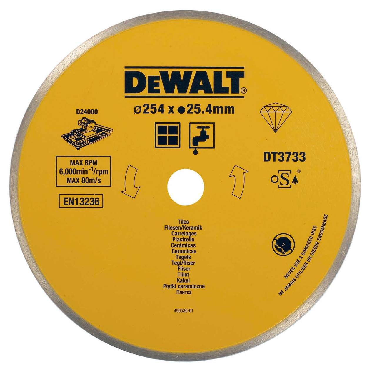DeWALT Diamanttrennscheibe Eco4 250mm für Keramik Produktbild DeWALT Diamanttrennscheibe Eco4 250mm für Keramik