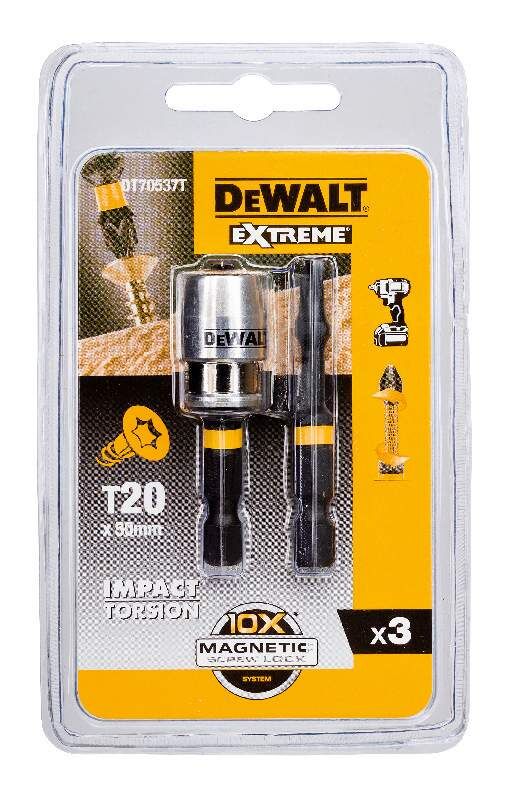 DeWALT Bit-Set 3-tlg. schlagf. T20 50mm DeWALT Bit-Set 3-tlg. schlagf. T20 50mm