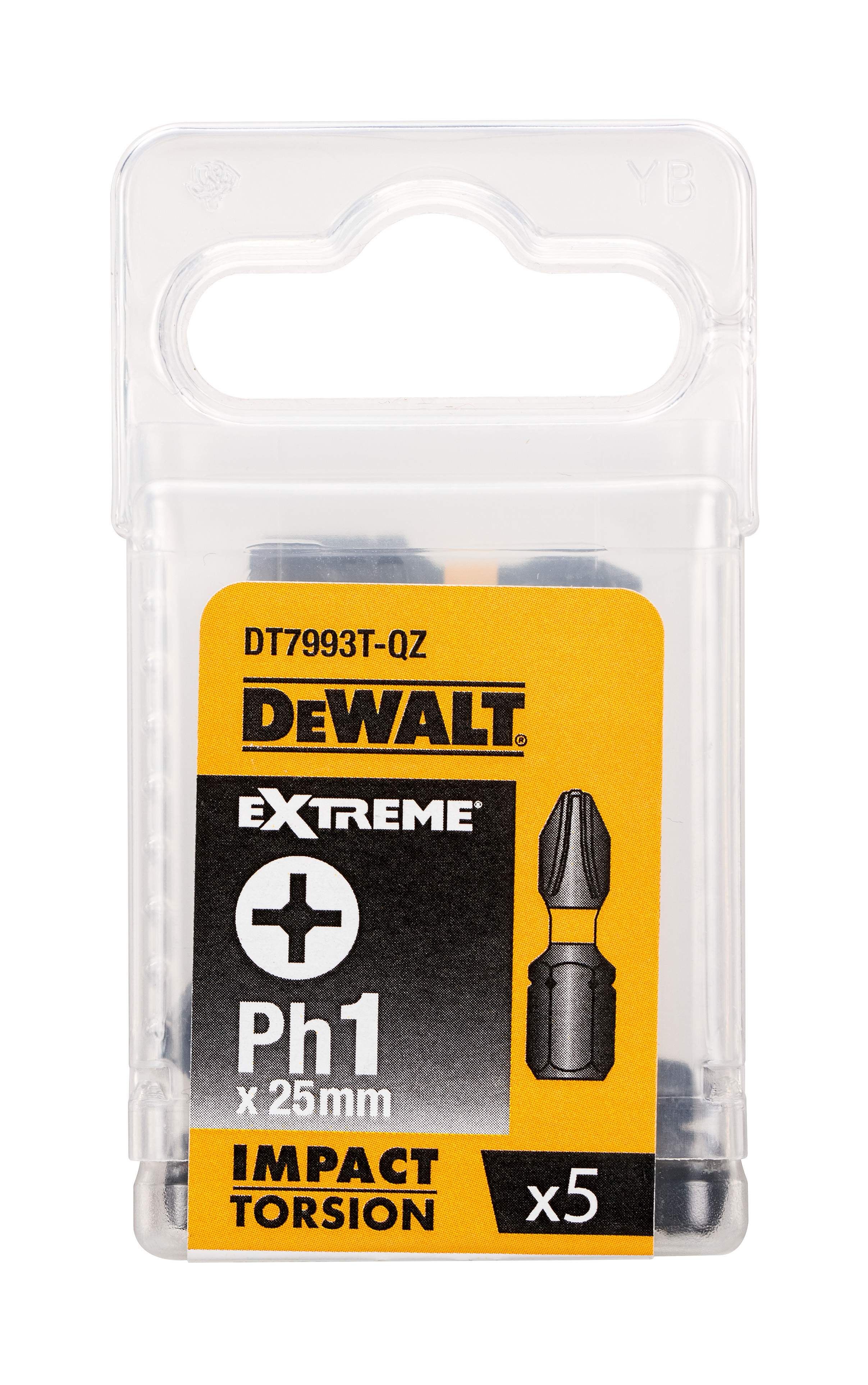 DeWALT Torsion Bit schlagf. Ph1 25mm 5Stk Produktbild DeWALT Torsion Bit schlagf. Ph1 25mm 5Stk