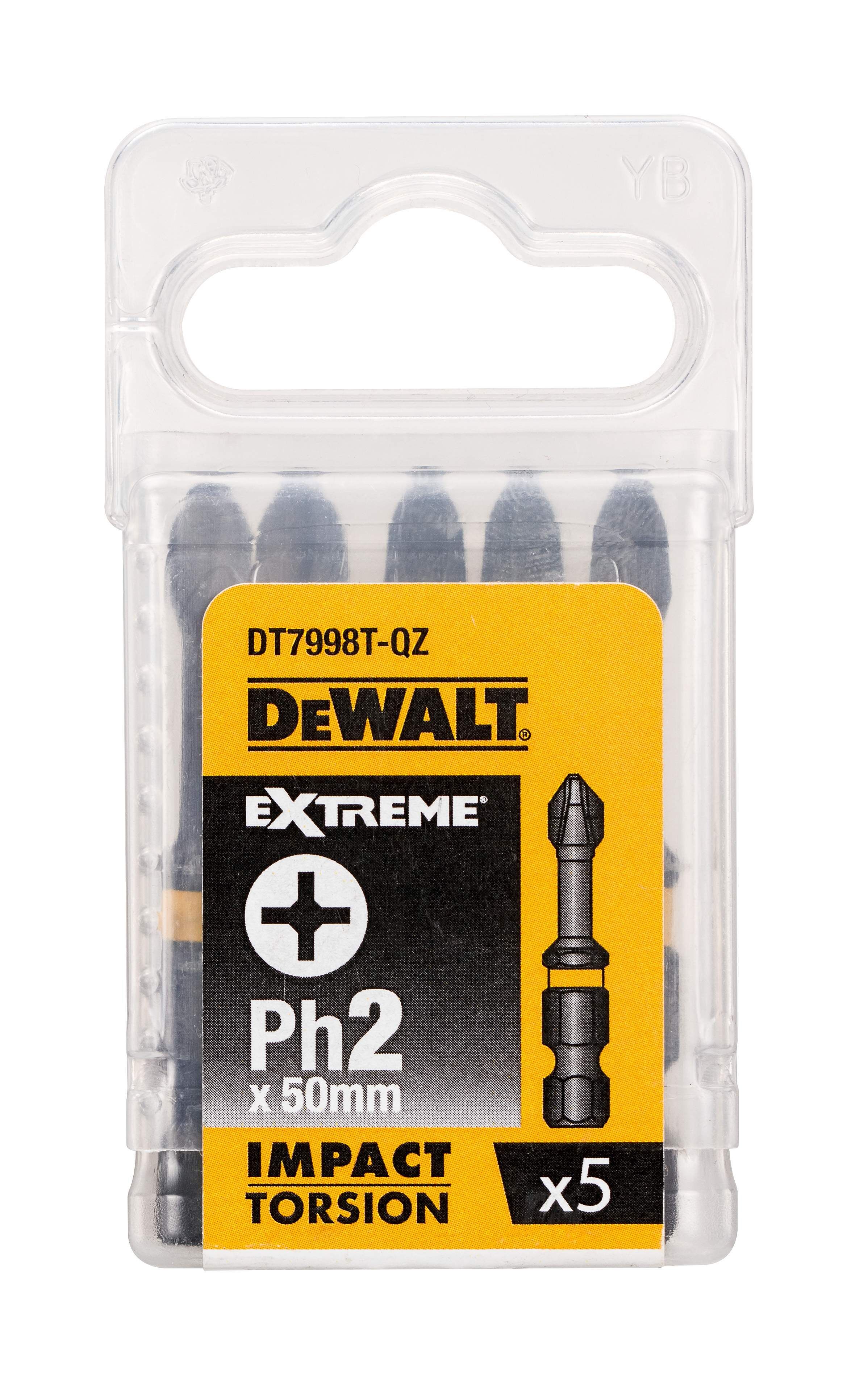 DeWALT Torsion Bit schlagf. Ph2 50mm 5Stk Produktbild DeWALT Torsion Bit schlagf. Ph2 50mm 5Stk