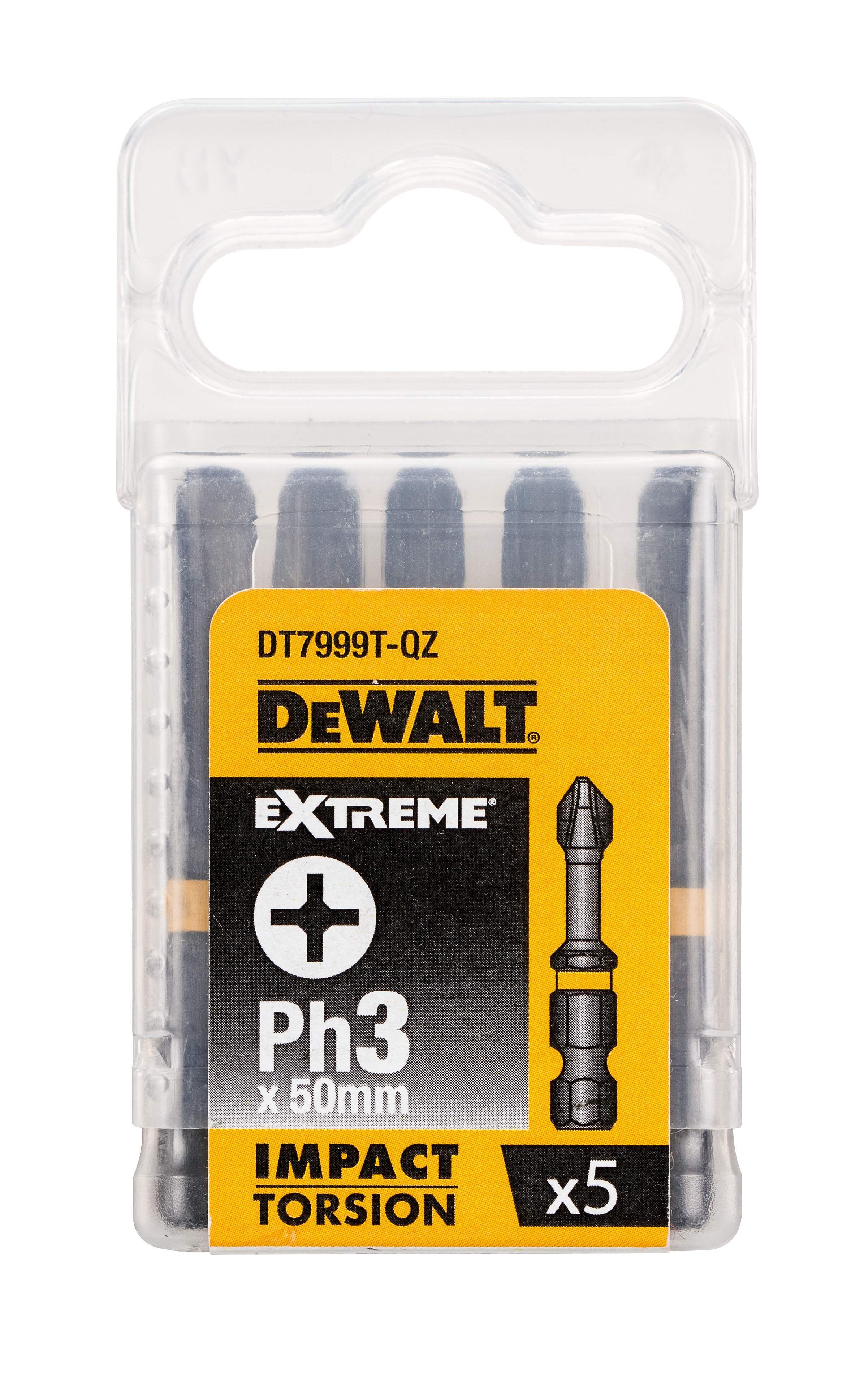 DeWALT Torsion Bit schlagf. Ph3 50mm 5Stk Produktbild DeWALT Torsion Bit schlagf. Ph3 50mm 5Stk