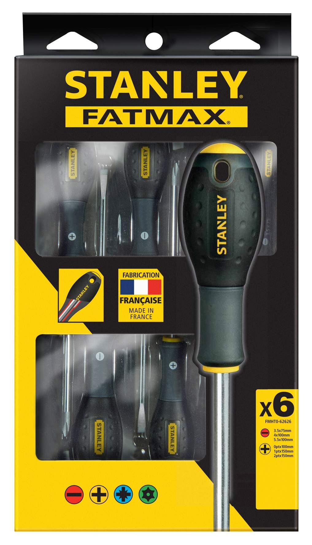 Stanley FATMAX Schraubendreher-Set FatMax 6-tlg Par./PH Produktbild Stanley FATMAX Schraubendreher-Set FatMax 6-tlg Par./PH
