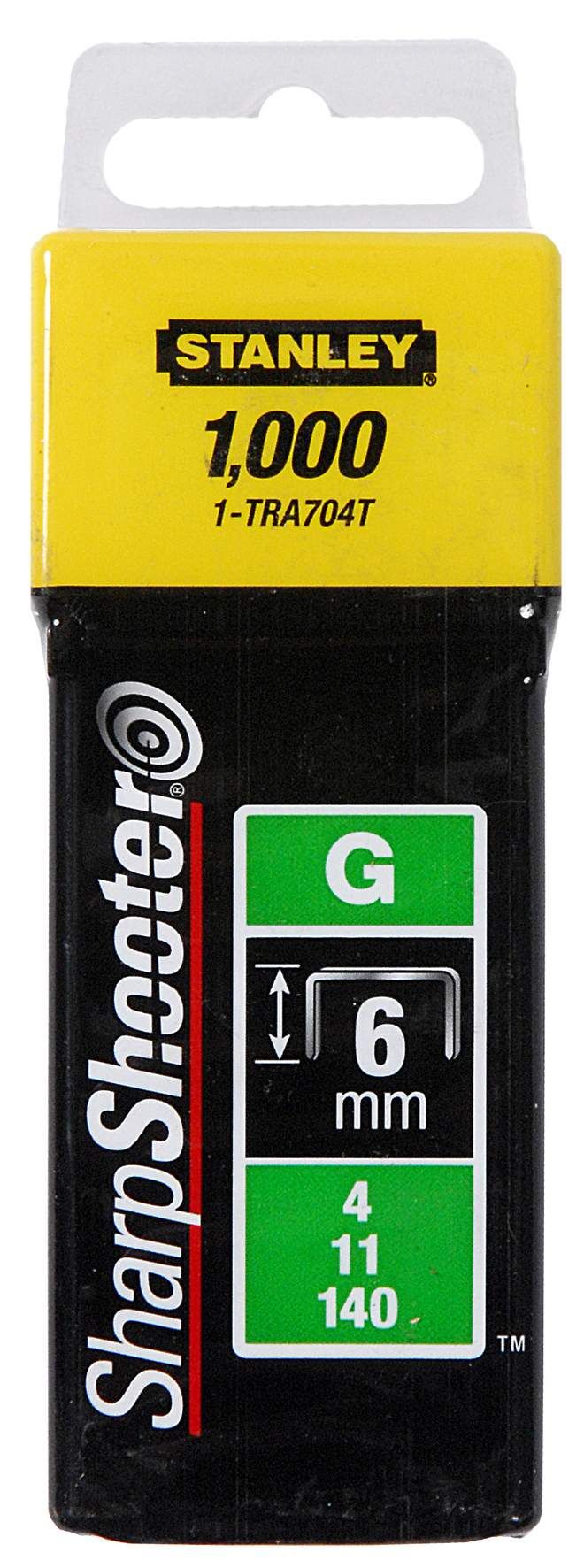 Stanley Klammern Typ G 12mm 1000 St. Produktbild Stanley Klammern Typ G 12mm 1000 St.