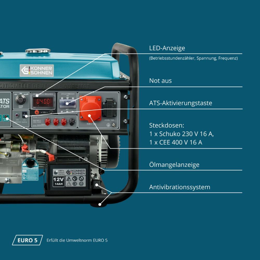 Produktbild Könner & Söhnen Benzin-Generator  KS 10000E-3 ATS bild 11