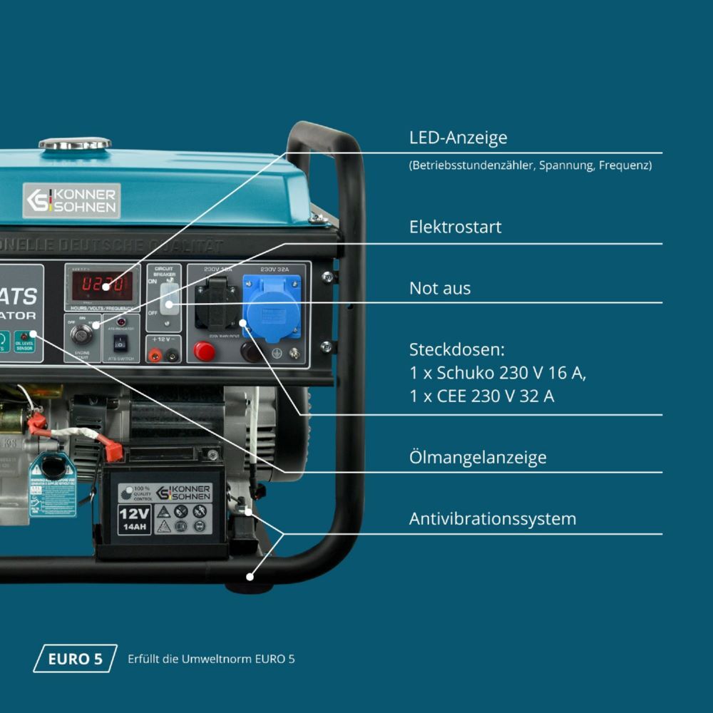 Produktbild Könner & Söhnen Benzin-Generator  KS 10000E ATS bild 11