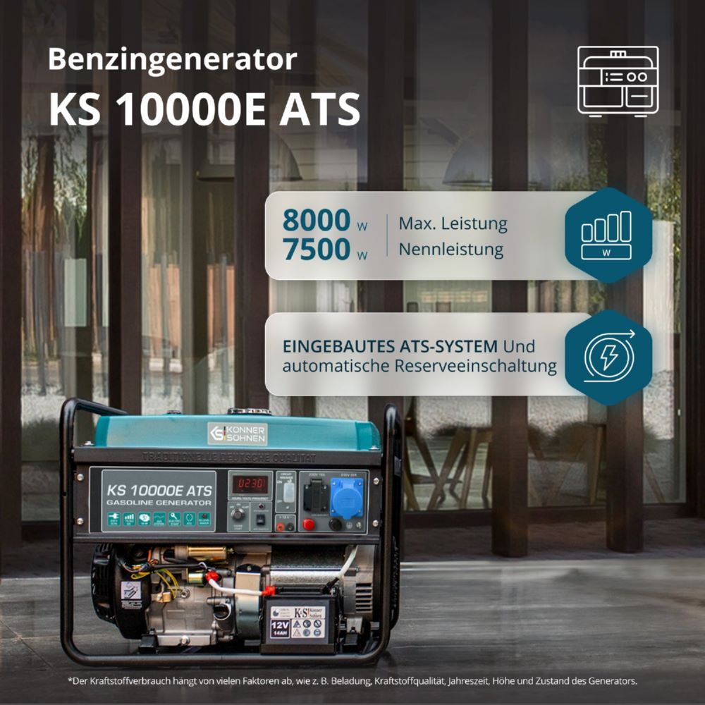 Produktbild Könner & Söhnen Benzin-Generator  KS 10000E ATS bild 5