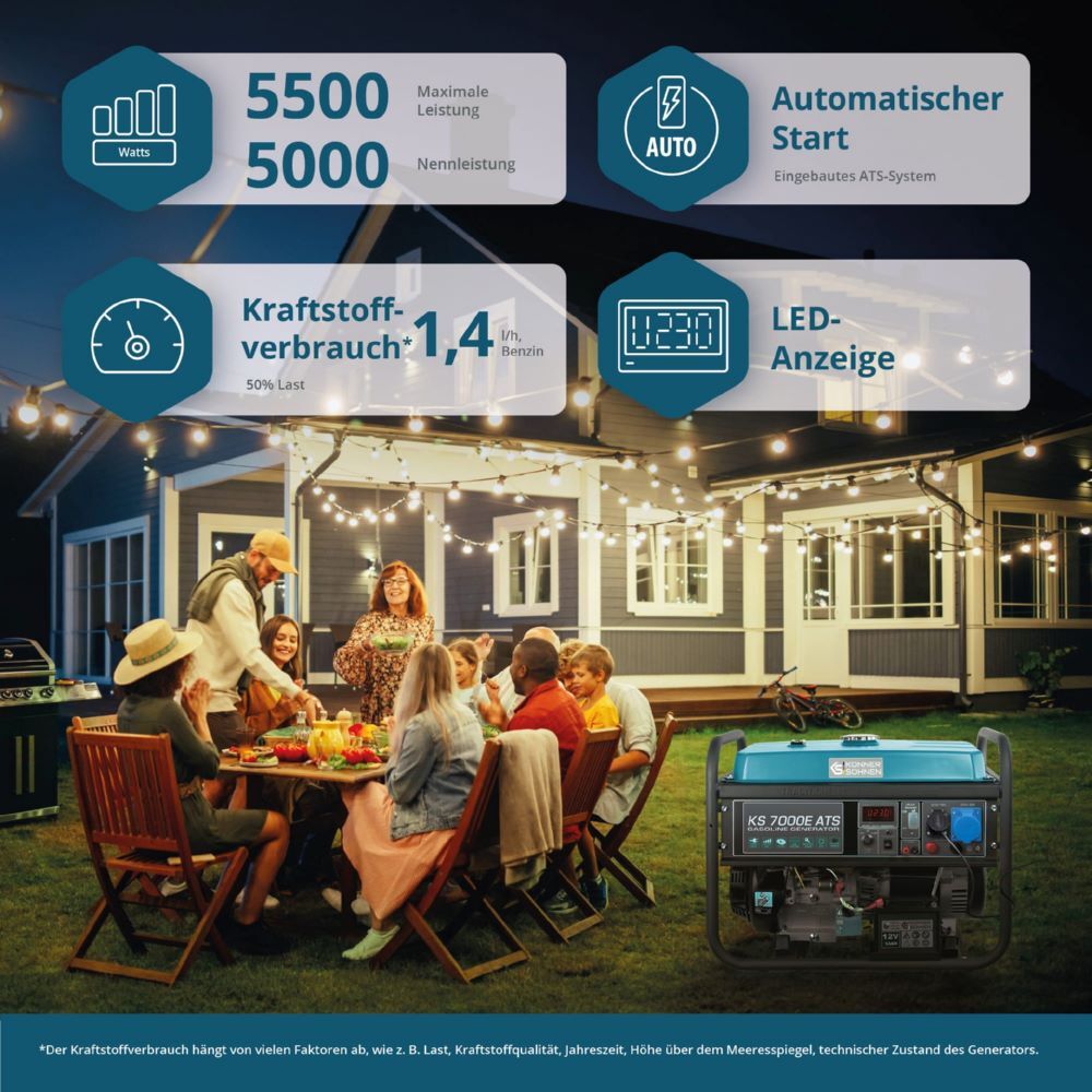 Produktbild Könner & Söhnen Benzin-Generator  KS 7000E ATS bild 6