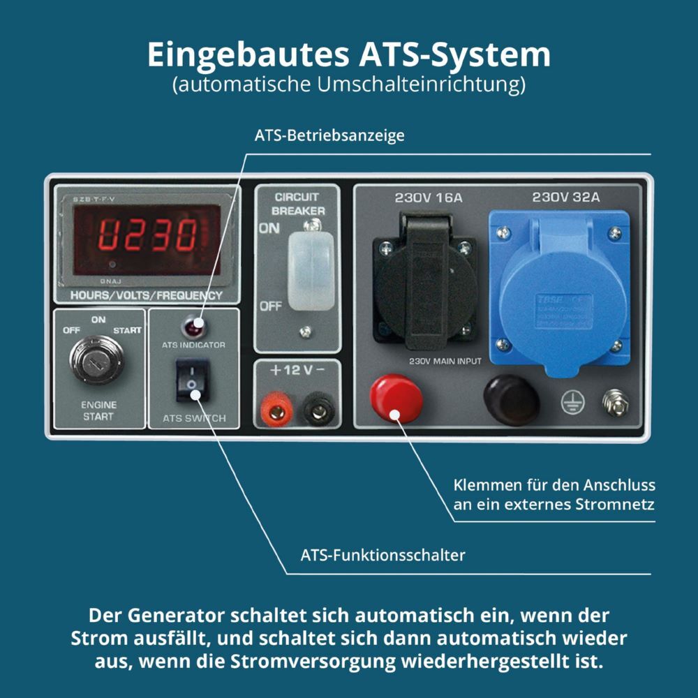Produktbild Könner & Söhnen Benzin-Generator  KS 7000E ATS bild 8