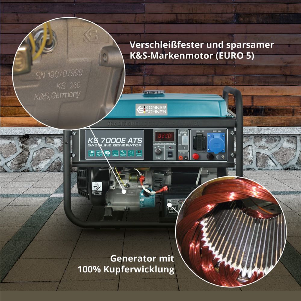 Produktbild Könner & Söhnen Benzin-Generator  KS 7000E ATS bild 9