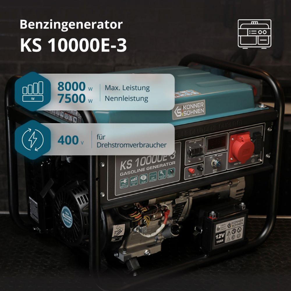 Produktbild Könner & Söhnen Benzin-Generator  KS 10000E-3 bild 5