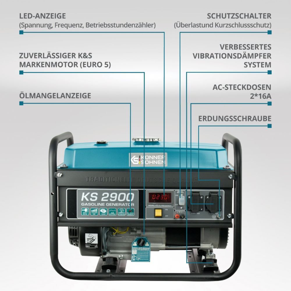 Produktbild Könner & Söhnen Benzin-Generator  KS 2900 bild 6