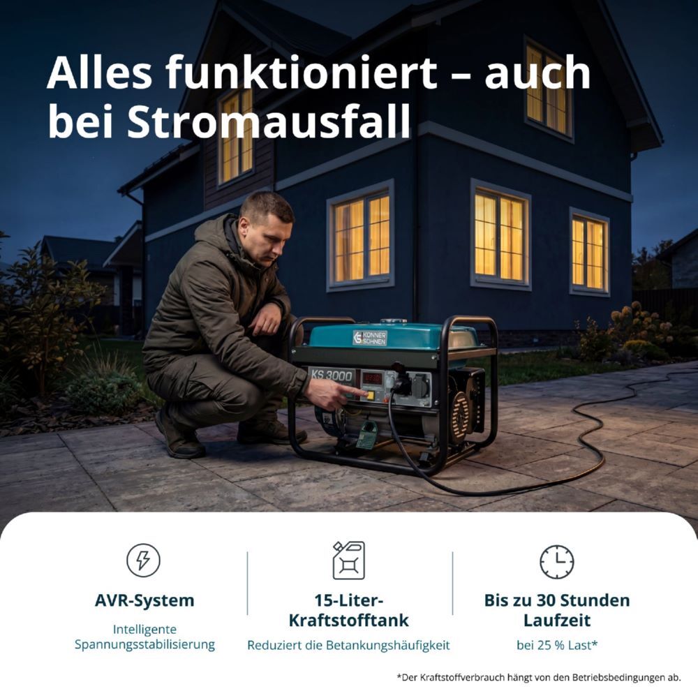 Produktbild Könner & Söhnen Benzin-Generator  KS 3000 bild 3