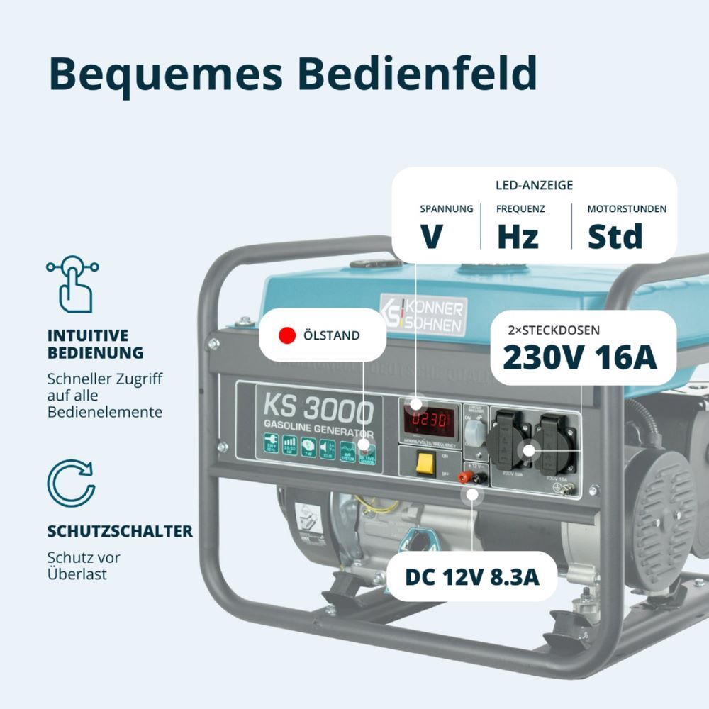 Produktbild Könner & Söhnen Benzin-Generator  KS 3000 bild 7