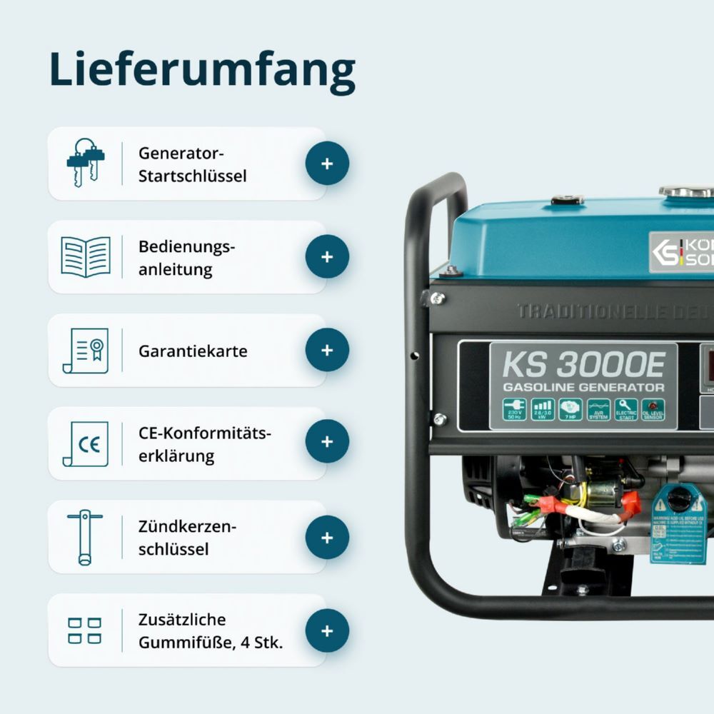 Produktbild Könner & Söhnen Benzin-Generator  KS 3000E bild 10