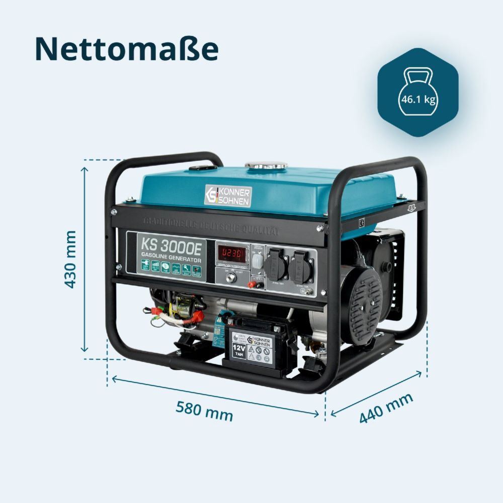 Produktbild Könner & Söhnen Benzin-Generator  KS 3000E bild 12