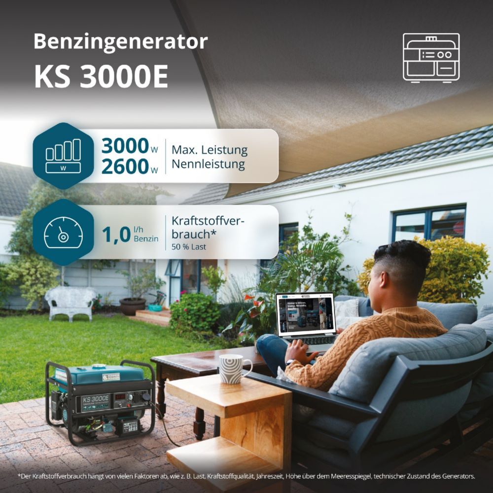 Produktbild Könner & Söhnen Benzin-Generator  KS 3000E bild 5