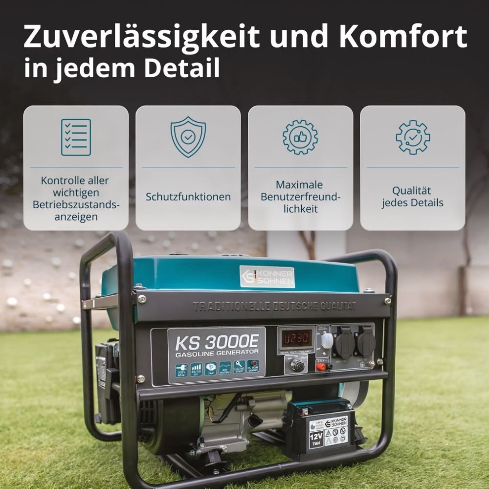 Produktbild Könner & Söhnen Benzin-Generator  KS 3000E bild 6