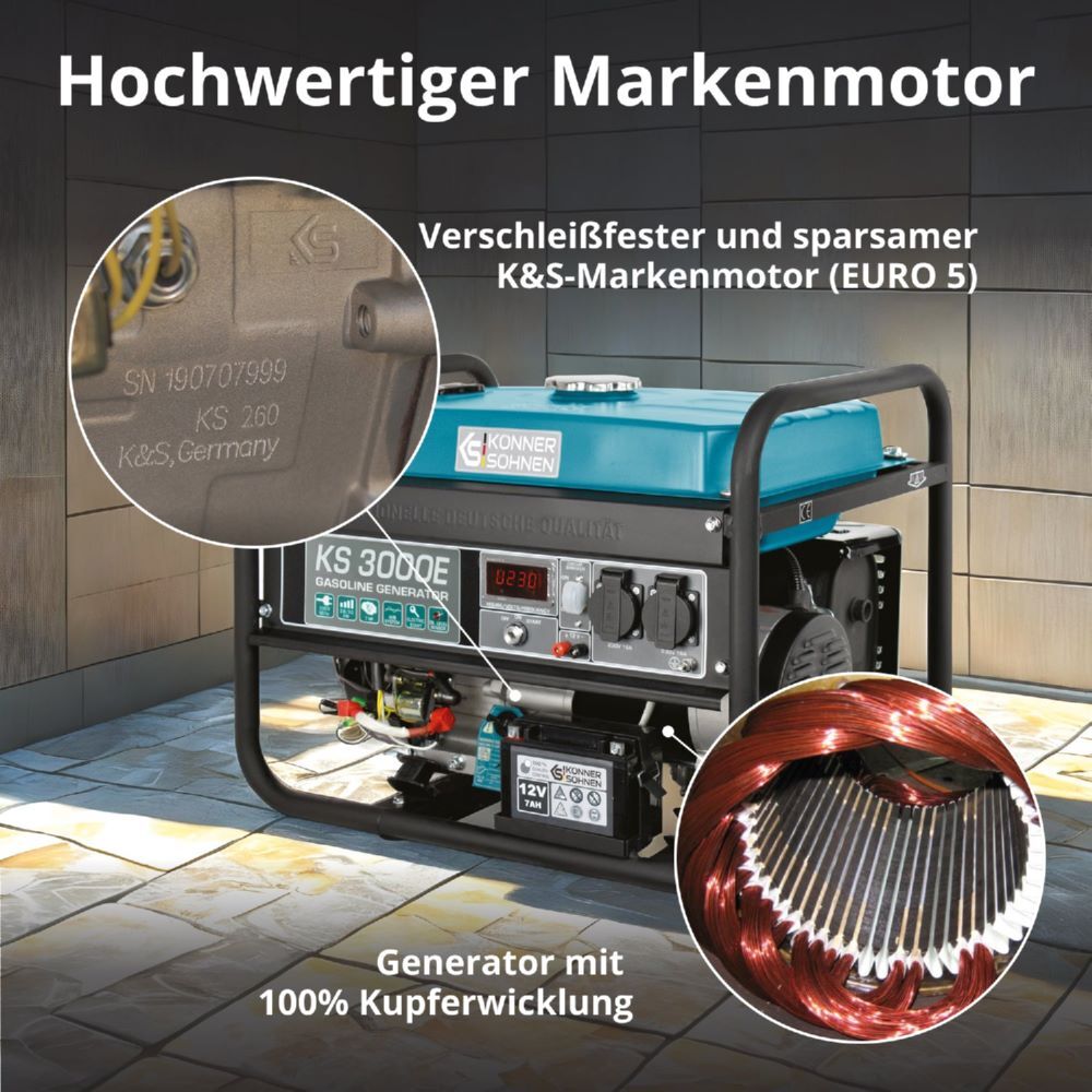 Produktbild Könner & Söhnen Benzin-Generator  KS 3000E bild 7