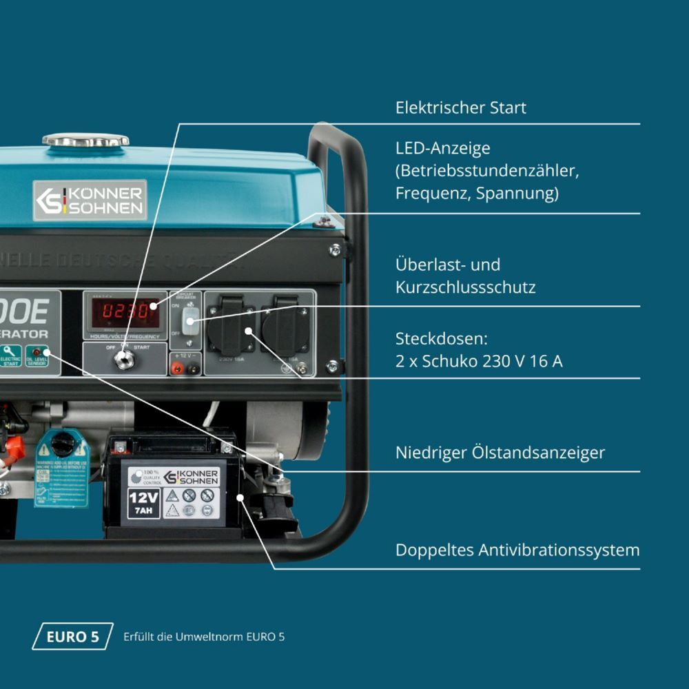 Produktbild Könner & Söhnen Benzin-Generator  KS 3000E bild 9