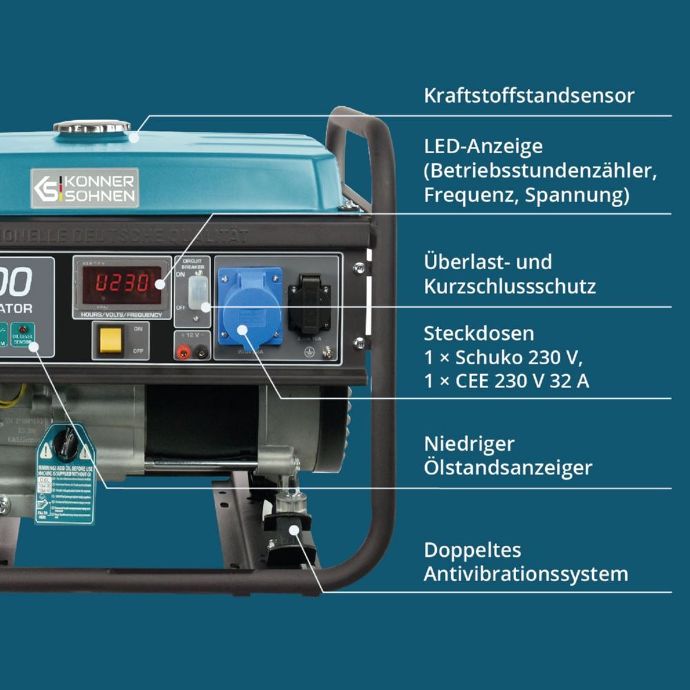 Produktbild Könner & Söhnen Benzin-Generator  KS 7000 bild 9