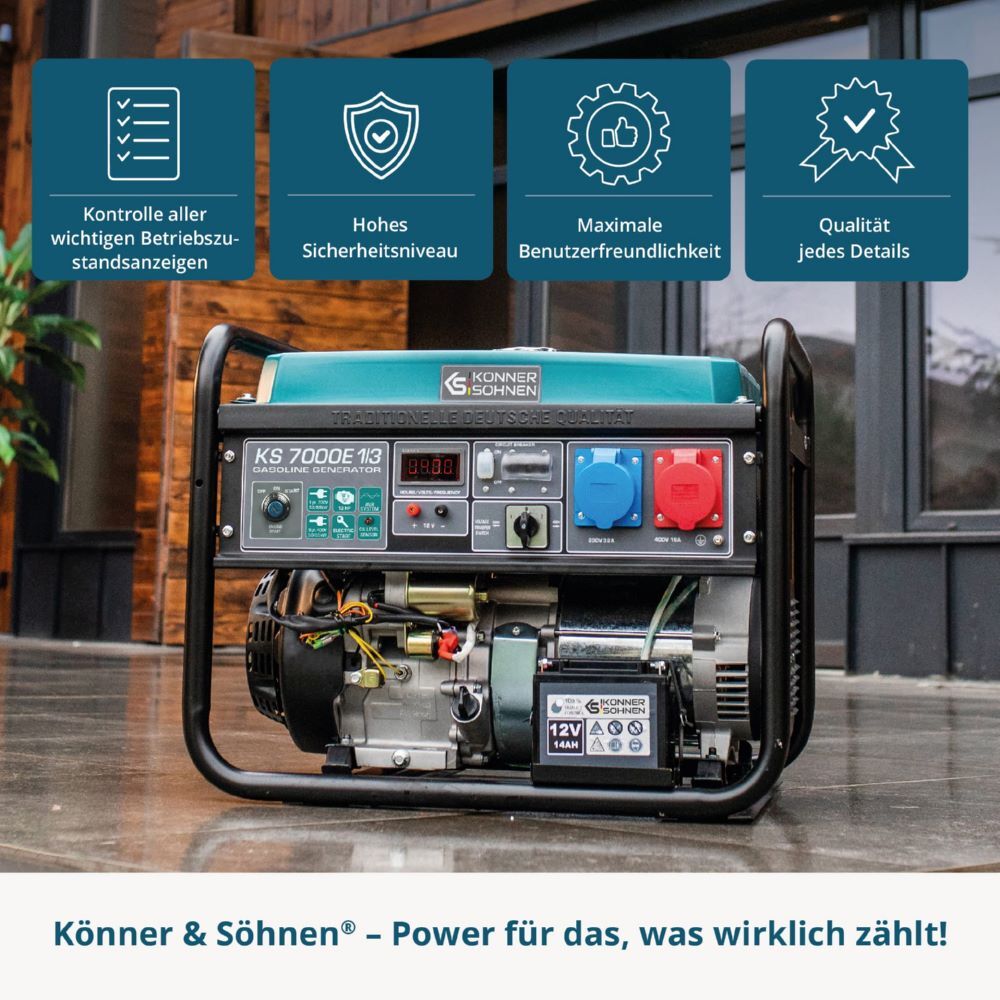 Produktbild Könner & Söhnen Benzin-Generator  KS 7000E 1/3 bild 8