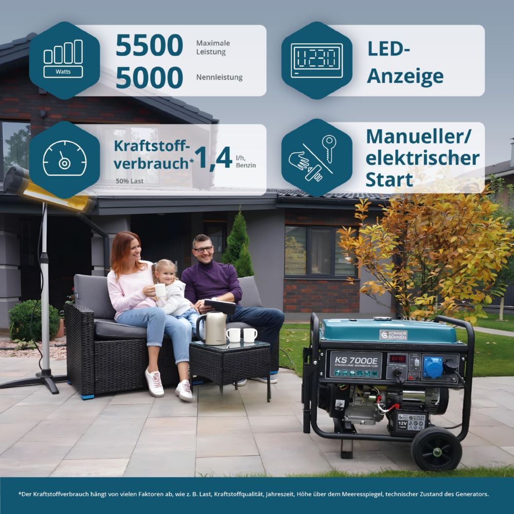 Produktbild Könner & Söhnen Benzin-Generator  KS 7000E bild 6