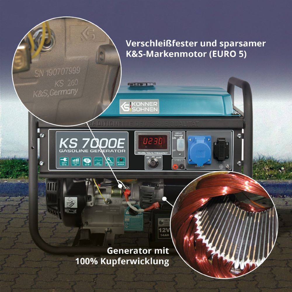 Produktbild Könner & Söhnen Benzin-Generator  KS 7000E bild 8