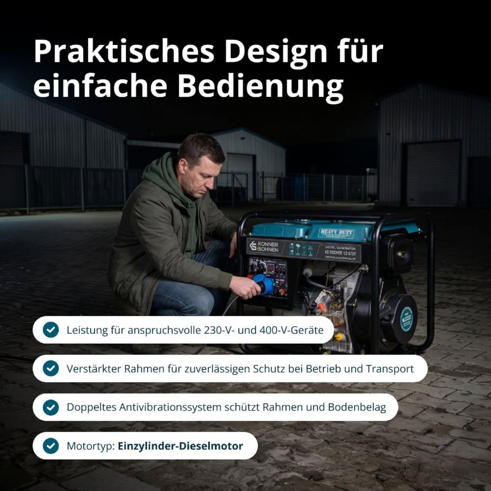 Produktbild Könner & Söhnen Diesel-Generator  KS 9100HDE-1/3 ATSR (EURO V) bild 5