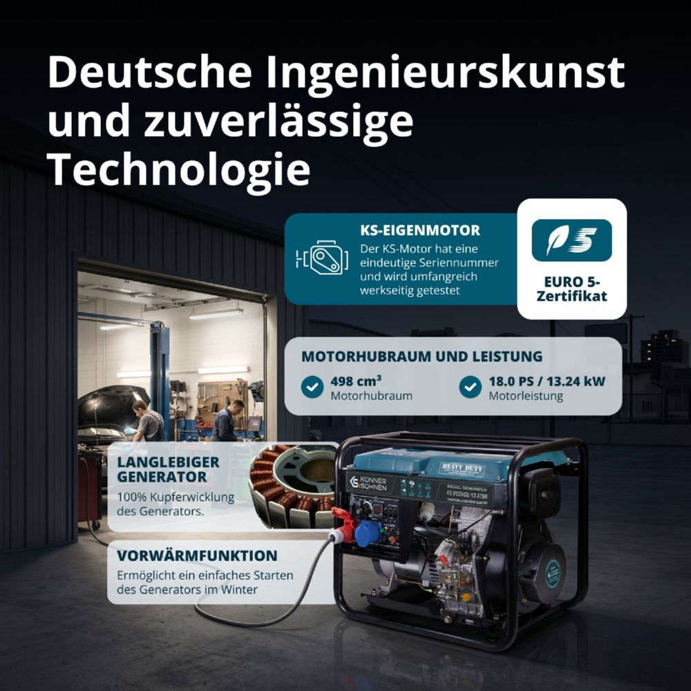 Produktbild Könner & Söhnen Diesel-Generator  KS 9100HDE-1/3 ATSR (EURO V) bild 6