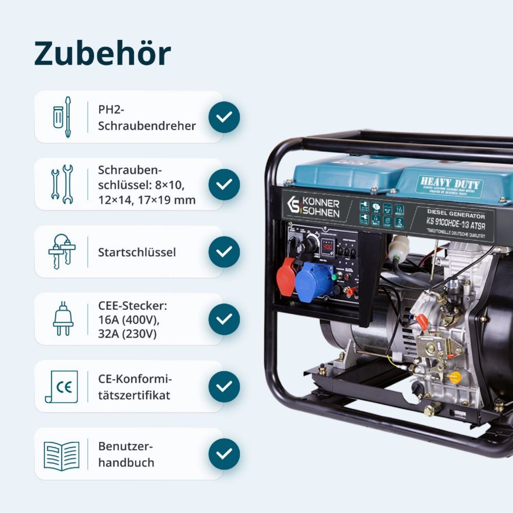 Produktbild Könner & Söhnen Diesel-Generator  KS 9100HDE-1/3 ATSR (EURO V) bild 8