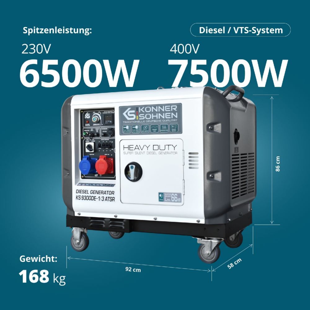 Produktbild Könner & Söhnen Diesel-Generator  KS 9300DE-1/3 ATSR (EURO V) bild 2