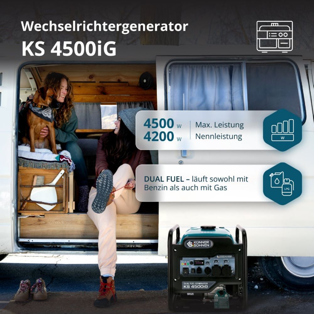 Produktbild Könner & Söhnen Dual Fuel-Inverter-Generator KS 4500iG bild 6