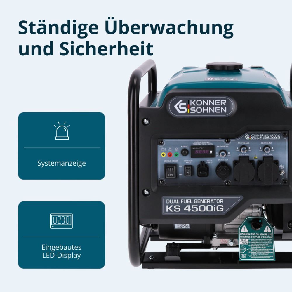 Produktbild Könner & Söhnen Dual Fuel-Inverter-Generator KS 4500iG bild 8