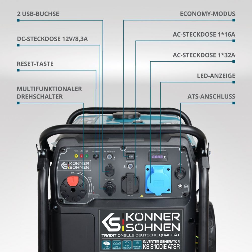 Produktbild Könner & Söhnen Inverter-Generator KS 8100iE ATSR bild 9