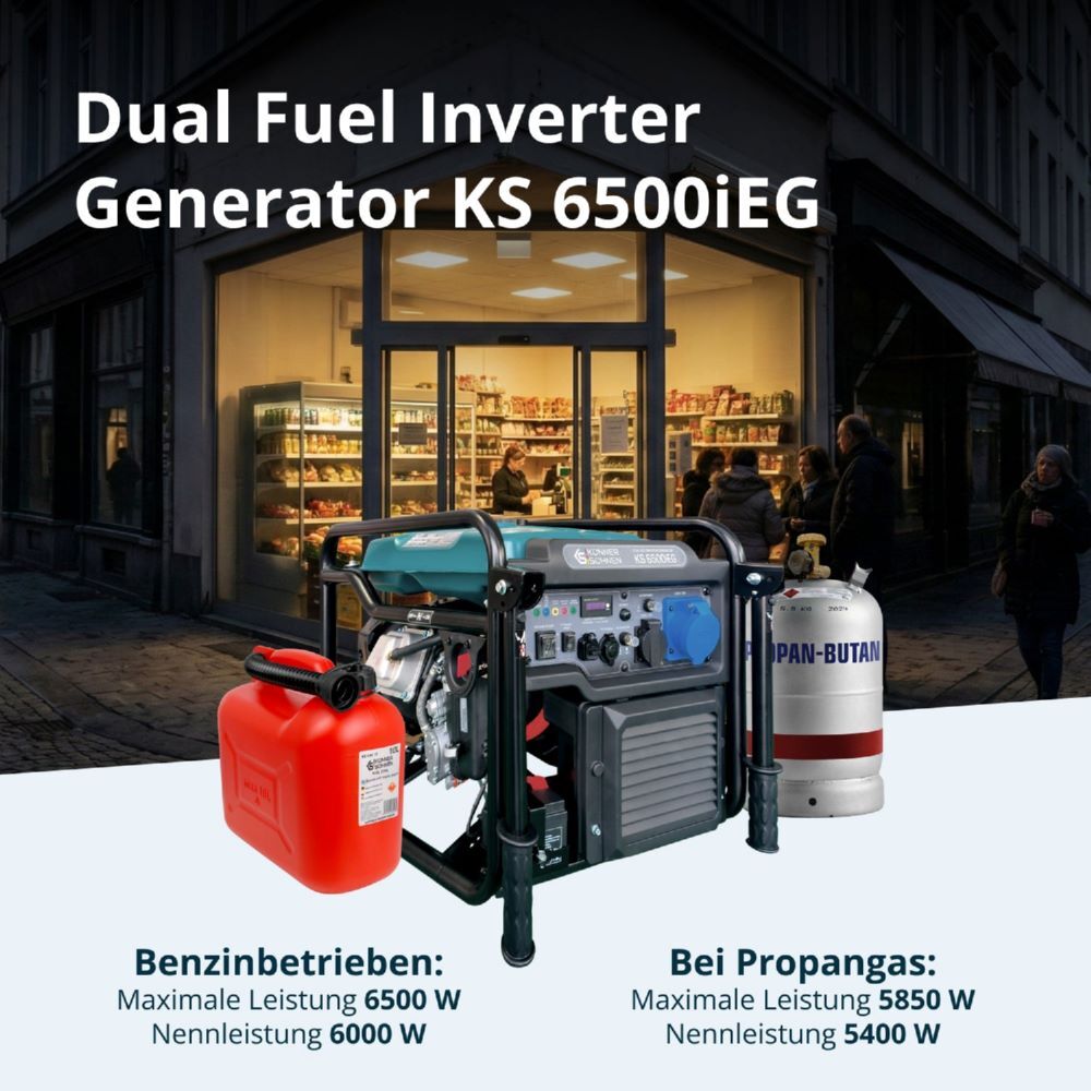 Produktbild Könner & Söhnen Inverter Generator KS 6500iEG (Benzin/Gas) bild 2