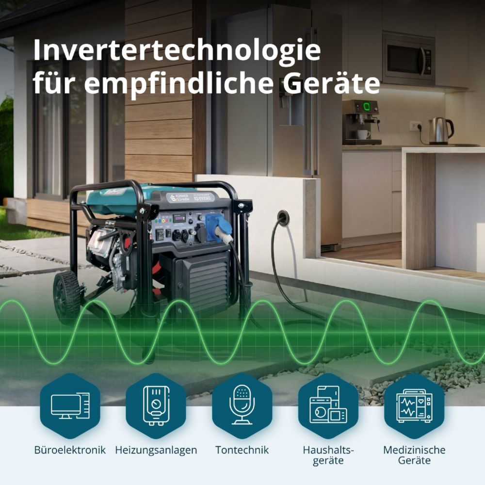 Produktbild Könner & Söhnen Inverter Generator KS 6500iEG (Benzin/Gas) bild 3