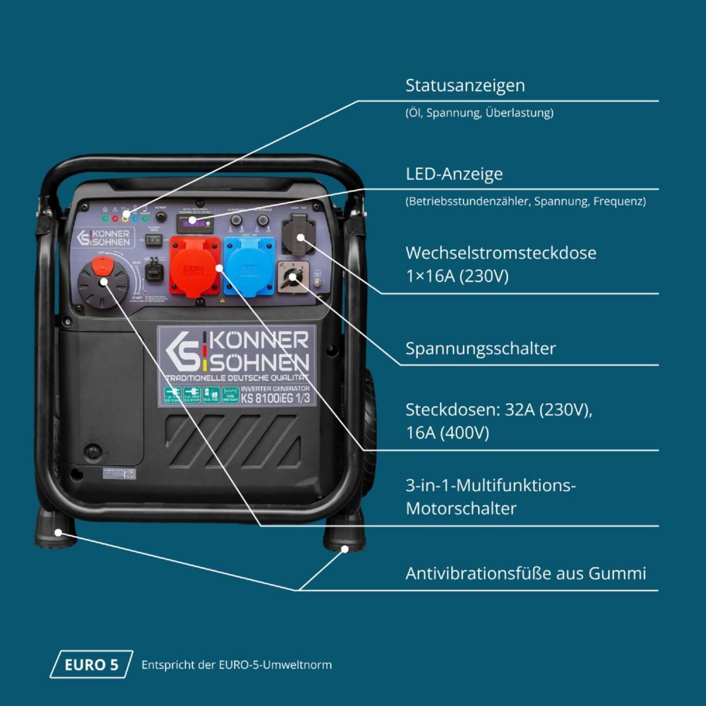 Produktbild Könner & Söhnen Inverter-Generator KS 8100iEG 1/3 bild 5