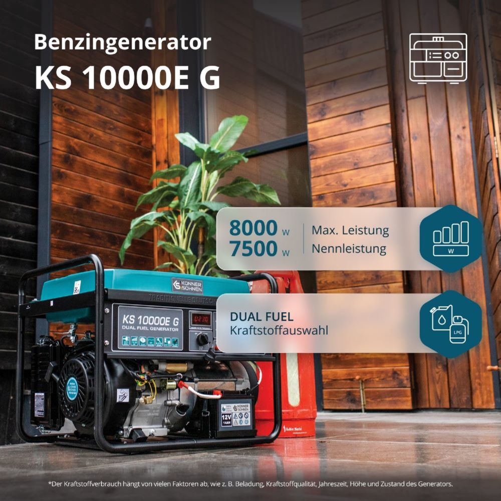 Produktbild Könner & Söhnen LPG/Benzin-Generator  KS 10000E G bild 6