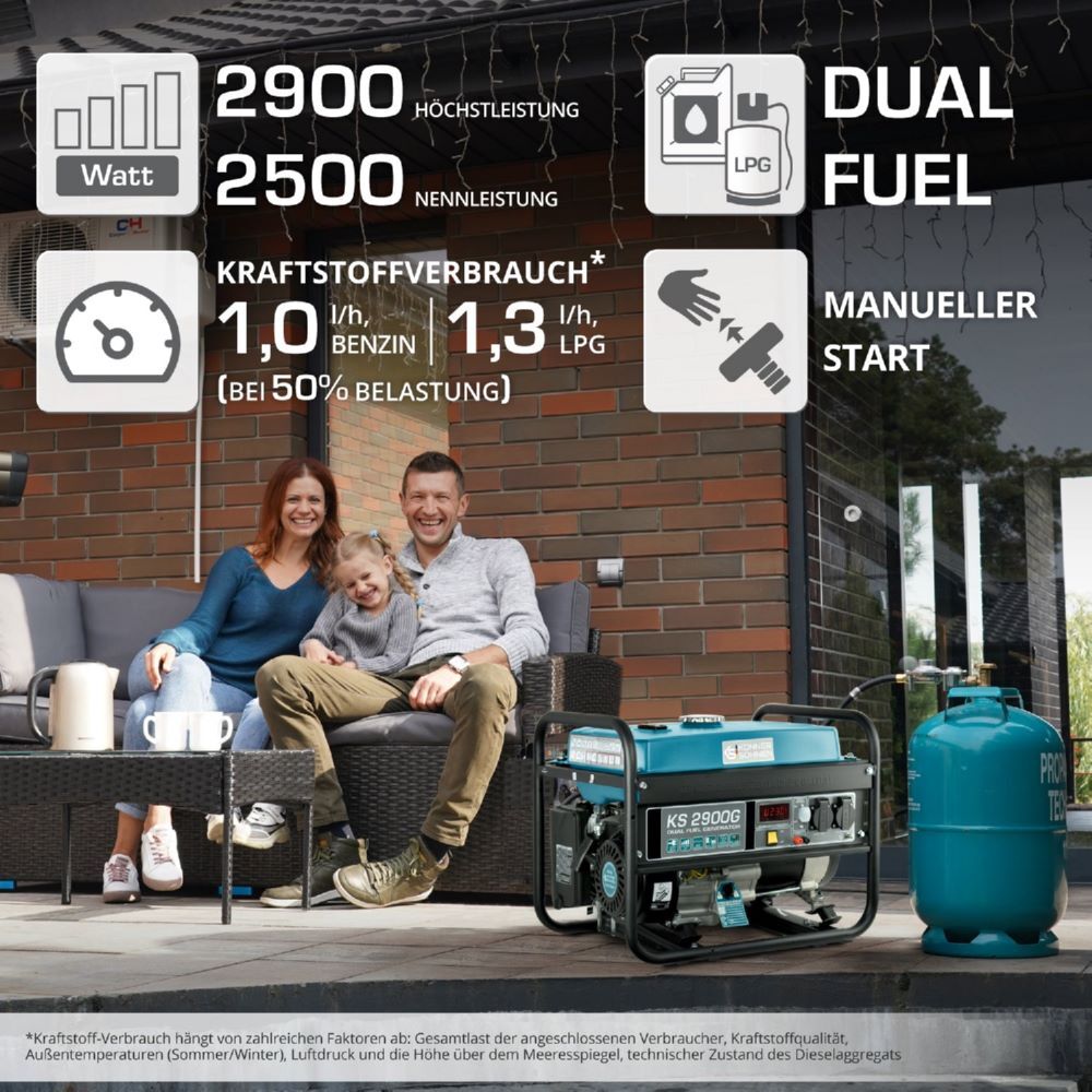 Produktbild Könner & Söhnen LPG/Benzin-Generator  KS 2900G bild 7
