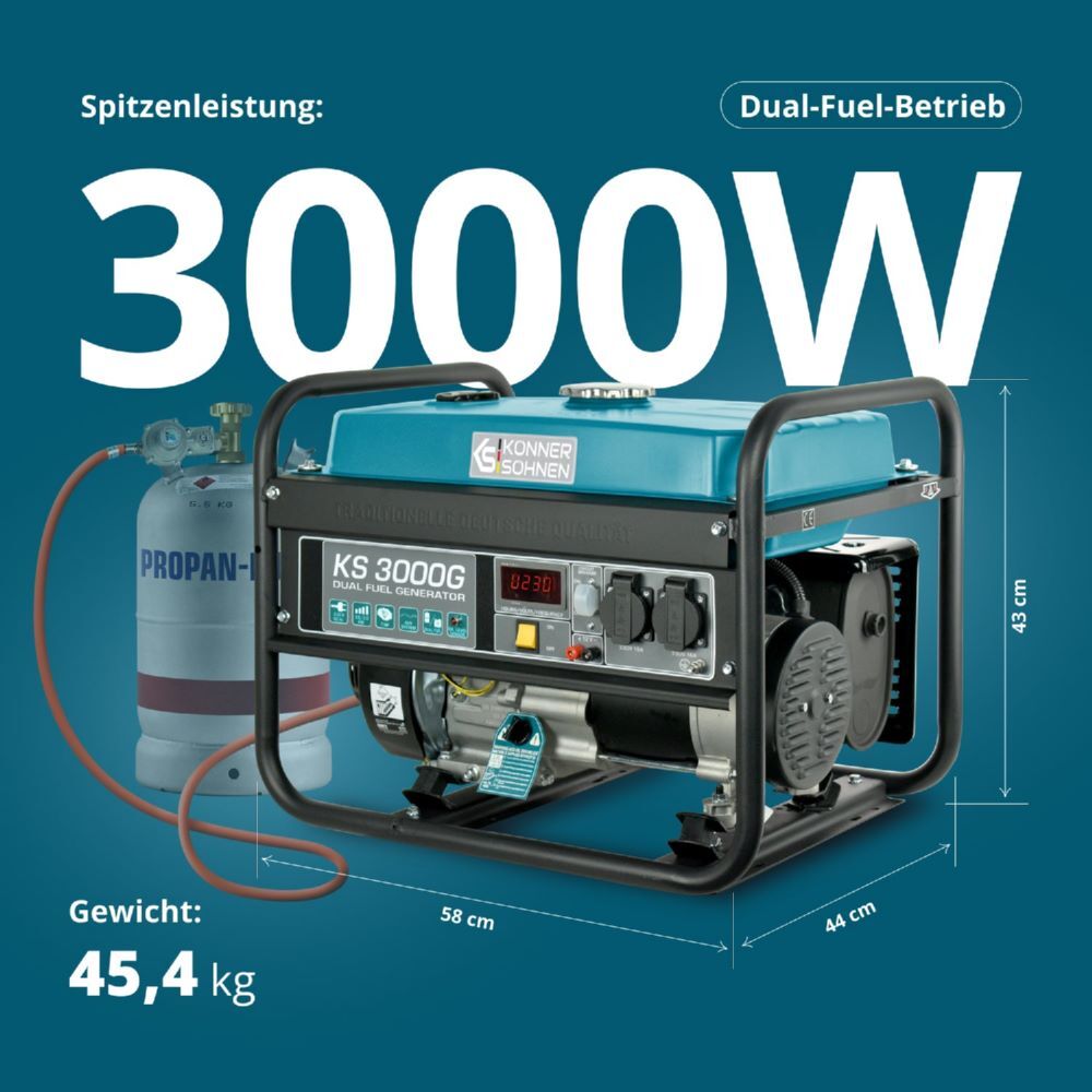 Produktbild Könner & Söhnen LPG/Benzin-Generator  KS 3000G bild 2