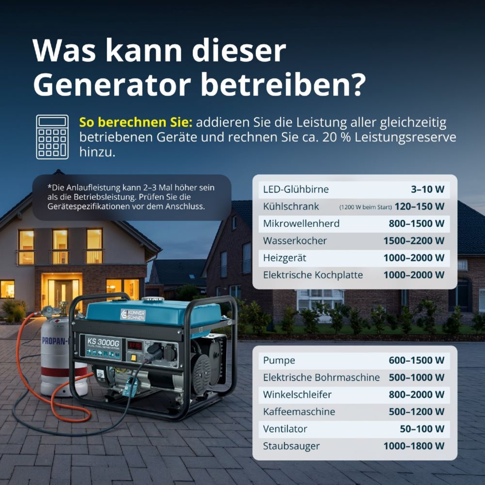 Produktbild Könner & Söhnen LPG/Benzin-Generator  KS 3000G bild 4